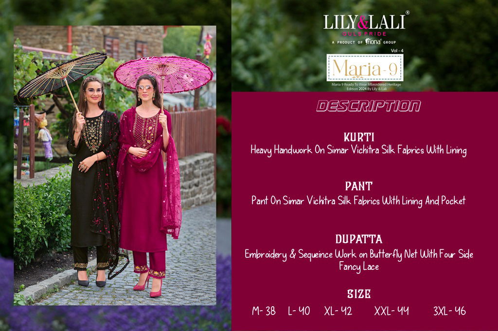 Maria 9 Vol 4 By Lily And Lali Shimmer Kurti With Bottom Dupatta Wholesalers In Delhi